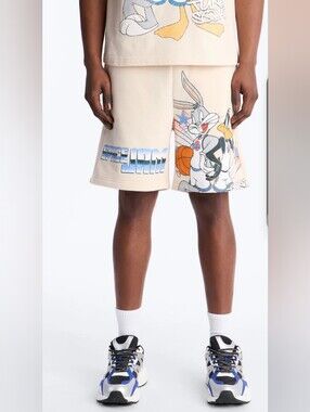 Space Jam Cream Graphic Athletic Shorts